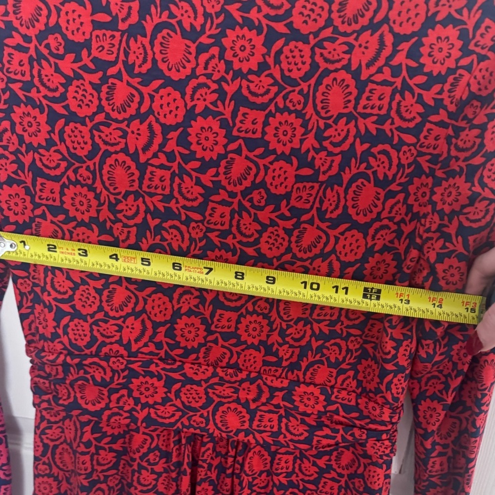 Boden Mabel Floral Dress 6R Long Red Blue - Picture 10 of 12
